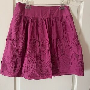 LOFT Fuchsia Mini Skirt Textured with Design Women’s Size 2